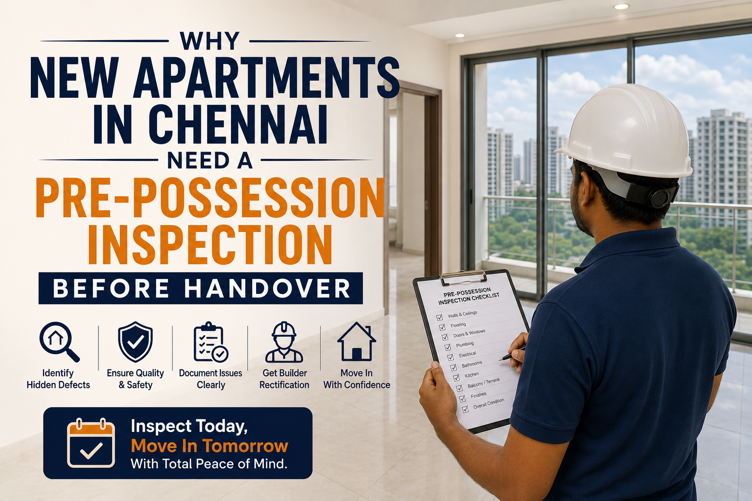 Why New Apartments in Chennai Need a Pre-Possession Inspection Before Handover