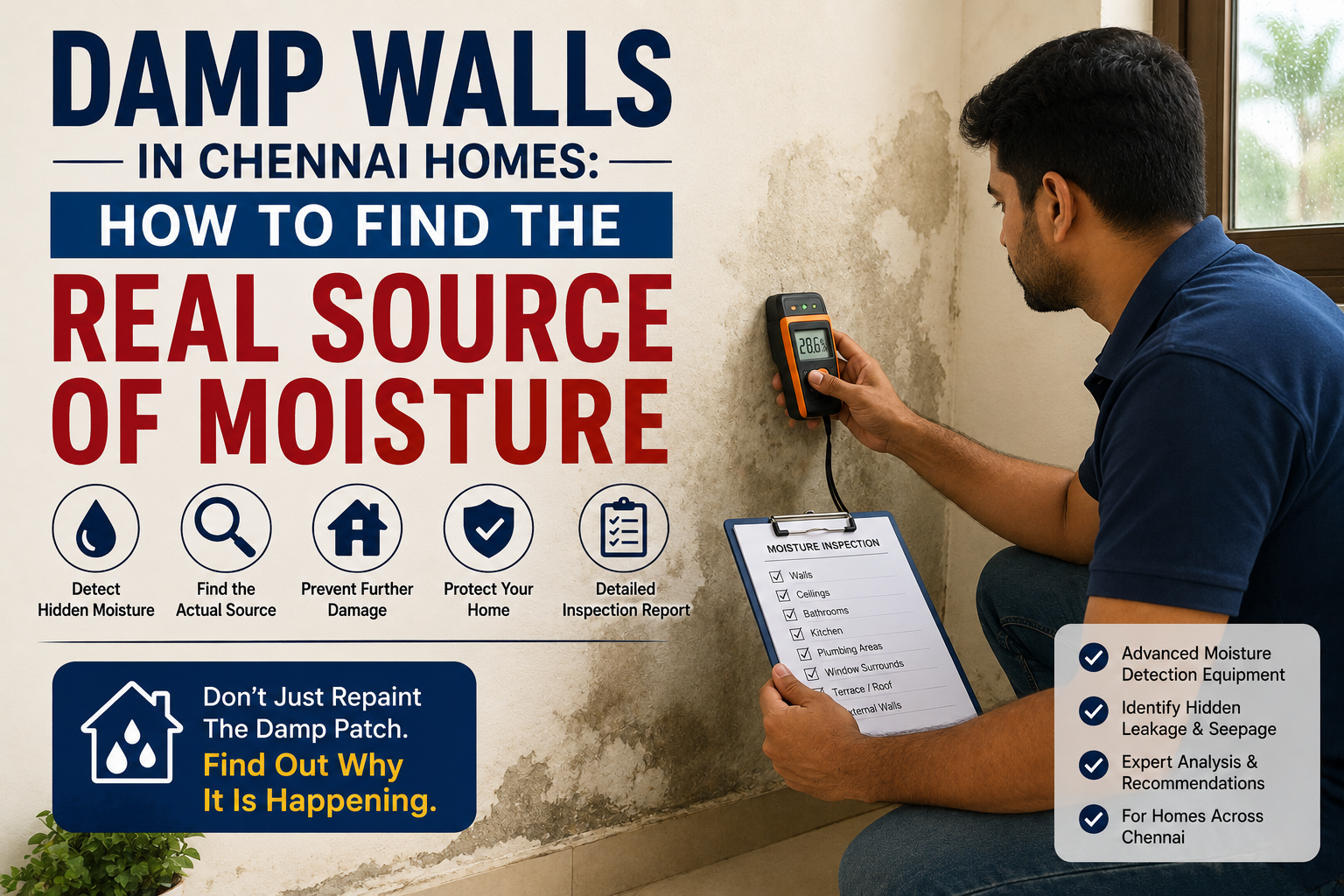 Damp Walls in Chennai Homes: How to Find the Real Source of Moisture